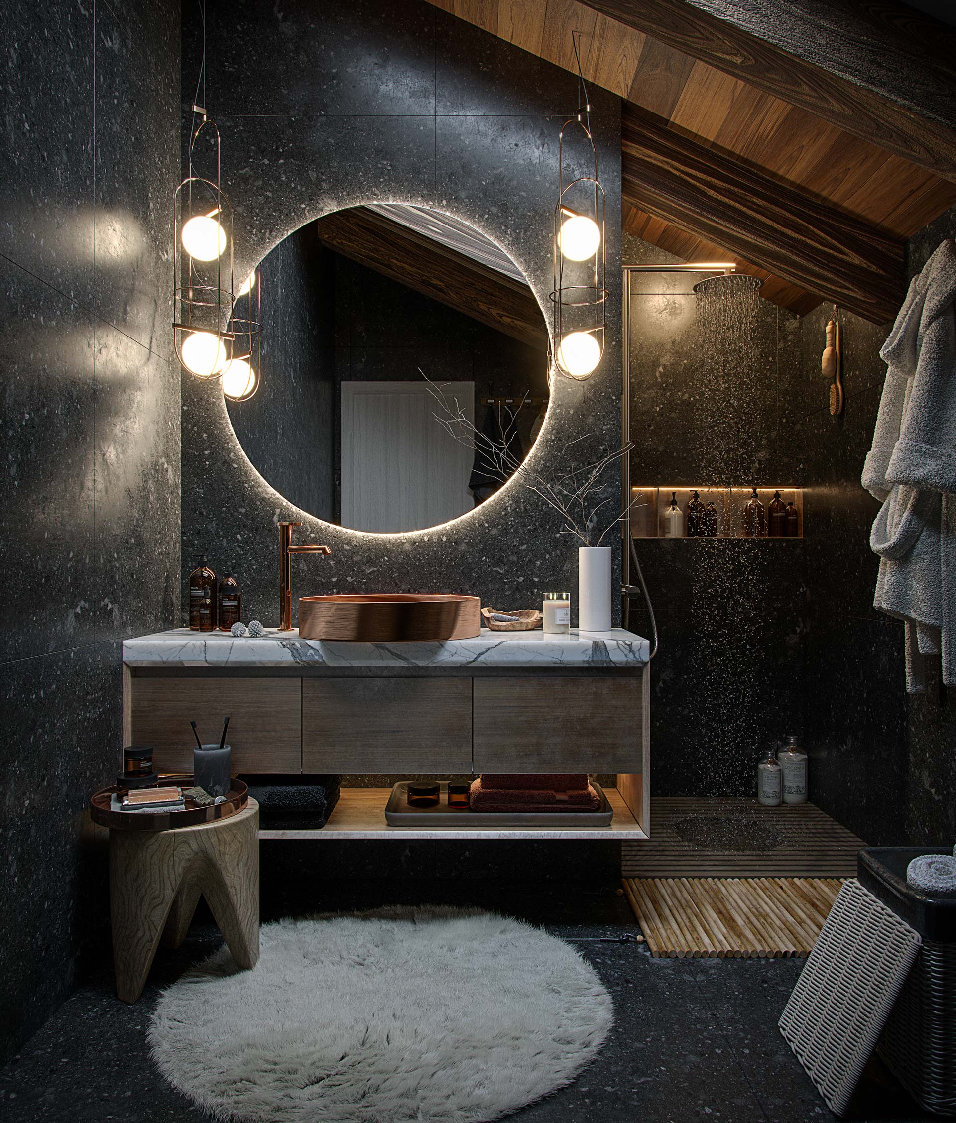 Bagno chalet di montagna