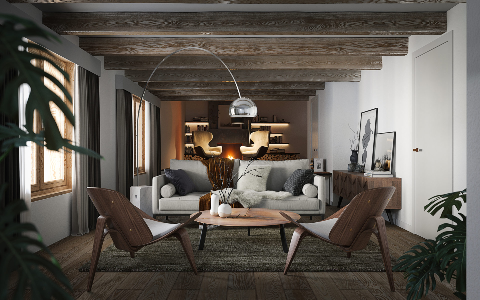 salotto in legno chalet