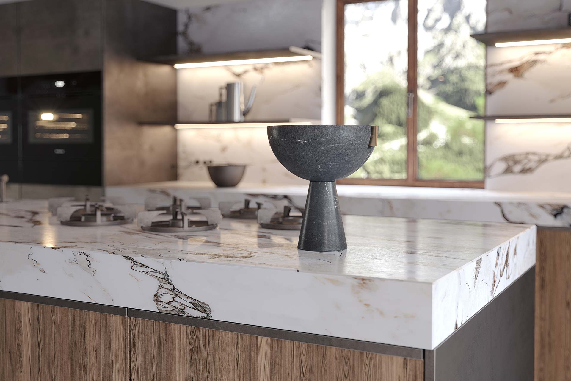 cucina in marmo Courmayeur