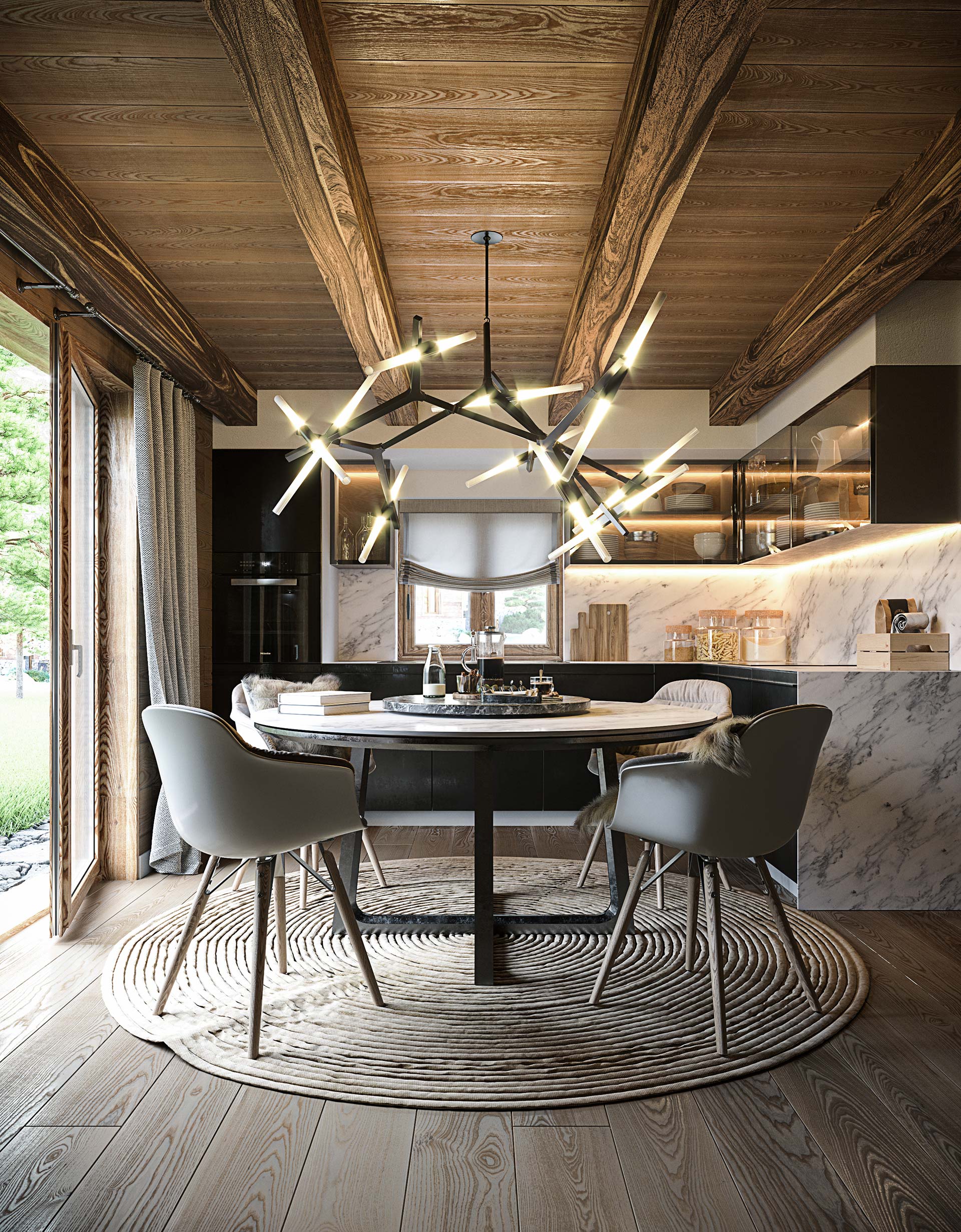 soggiorno chalet di montagna